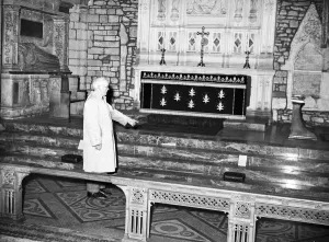 A diviners tests have shown an indication of gold buried in Crediton Parish Church