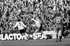 Division Two football Fulham v Chelsea 1976 / 77 season. Fulham won the match three one