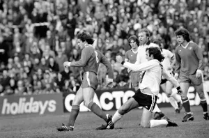Division Two football Fulham v Chelsea 1976 / 77 season. Fulham won the match three one