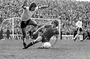 Division Two football Fulham v Chelsea 1976 / 77 season. Fulham won the match three one