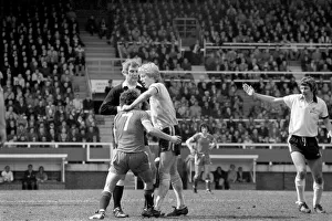 Division Two football Fulham v Chelsea 1976 / 77 season. Fulham won the match three one