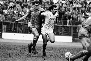 Division One. Chelsea 0 v. West Ham 4 Alan Devonshire challenged for the ball