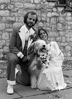 DJ John Peel marries Sheila Gilhooley & pet dog 1974
