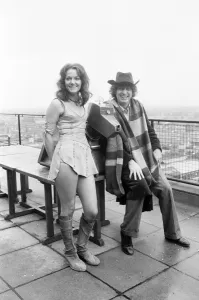 00382 Prints: Doctor Who, actor Tom Baker - the 4th Doctor - pictured with assistant Leela played by