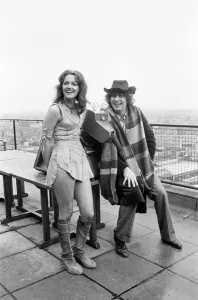 Pets Prints: Doctor Who, actor Tom Baker - the 4th Doctor - pictured with assistant Leela played by