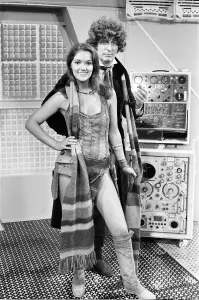 Doctor Who, actor Tom Baker - the 4th Doctor - pictured with new assistant Leela played