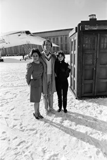 01158 Prints: Doctor Who star Peter Davison came face to face with Concorde today when the Doctor