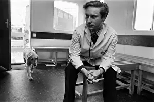 00749 Prints: Its a dog life for this Birmingham vet. He is stationed in a mobile hut on land in
