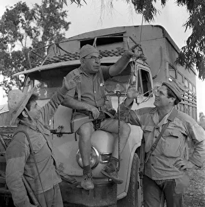 Veterans Prints: Doktorski Natan 66 years old May 1967 army driver three men sitting by an army
