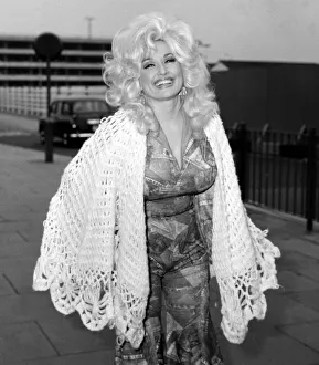 Dolly Parton seen here at London Airport 16th April 1976 Local Caption Watscan