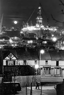 Dome petroleum oil rig. Soverign Explorer'at Cammell Laird