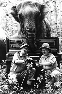 Don Estelle Actor Singer With Fellow Actor Windsor Davies In Windsor Safari Park
