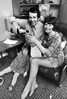 Bottle Prints: Don Maclean, actor and comedian, celebrates with wife Toni and daughter Rachel aged 2