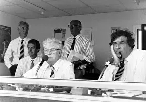 Images Dated 22nd August 1990: Don Mosey and Fred Trueman take over in the commentary box