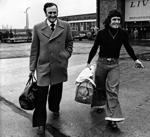 00246 Prints: Don Revie Manager England team seen here at Liverpool Airport with Kevin Keegan