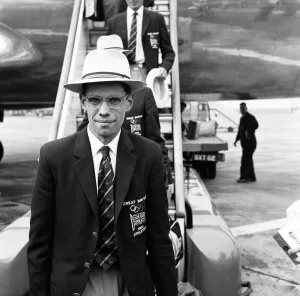 Walk Prints: Don Thompson, British athlete, pictured on his return from the Olympic Games