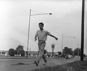 Don Thompson, British athlete, pictured on his return from the Olympic Games