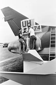 Plane Prints: Don Wilcox and John Foskey, members of the United States Air Force