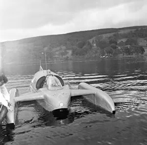 00410 Collection: Donald Campbell, at Coniston Water, 24th October 1958