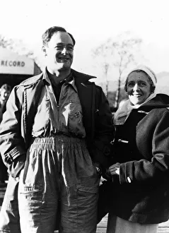 00182 Prints: Donald Campbell with mother Lady Campbell in 1957 after breaking the world water