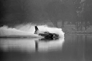 Donald Campbell takes Bluebird on Coniston Water for the first time