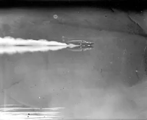 Donald Campbell takes Bluebird K7 on a run at Coniston Water, 24th October 1958