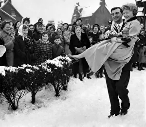 Marriage Prints: Dora Bryan, stage and film actress, seen here on her wedding day to Bill Lawton