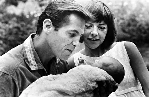 Landscape Prints: Dorothy Tutin actress Aug 1964 and Derek Waring and their baby daughter Amanda