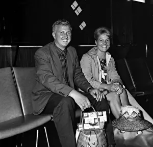 00171 Prints: Dorothy Wharrier and Bill Smith from Wallsend at Manchester Airport. July 1964