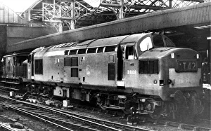 00348 Prints: A double ended diesel electric locomotive and brake van in Newcastle Central Station