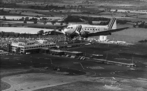 A Douglas DC3 Dakota aircraft operated by Air Atlantique at Newcastle Airport