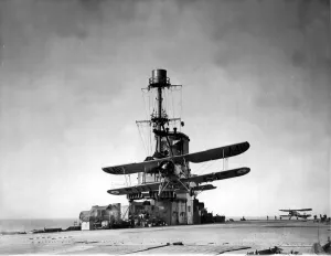 00003 Prints: Doves'of the Ark in peacetime - A Swordfish aircraft lands on the deck of