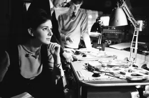 One Mid Adult Woman Prints: Dr Who producer Verity Lambert seen here in the control booth at the BBC TV Lime Grove