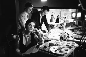 00284 Prints: Dr Who producer Verity Lambert seen here in the control booth at the BBC TV Lime Grove