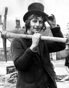 Dress Fashion Men Hats October 1972 Top hat road worker Peter Garthley in West