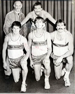 Drew mcMaster 1984 coach Bill walker and the Mac Sprint team Buster Watson