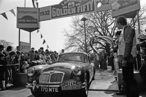 Automobile Prints: Driver Geoff Mitchell and his co-driver Keith Read get off to a polished start in their