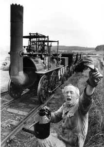 Driver Bill Tully celebrates 10, 000 miles under steam with a full scale replica of George