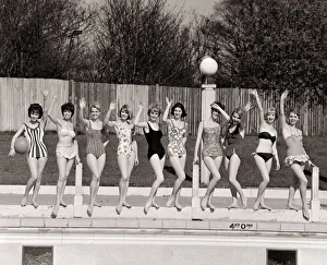 Sun Bathing Prints: No Drop of Water March 1961 Top ten in the hit parade of sunshine fashions - models
