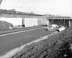 Building Site Prints: The Drumbridges flyover between Stover and Bovey Tracey over the new A38 taking shape in