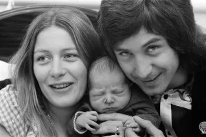 Drummer Kenney Jones of the Faces pop group with his wife Jan at the Welbeck Street