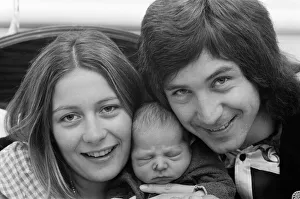 Drummer Kenney Jones of the Faces pop group with his wife Jan at the Welbeck Street