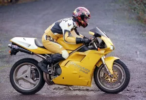 Leathers Prints: Ducati 748 Motorbike suits December 1998 Frank Thomas Leathers