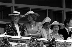THE DUCHESS OF YORK, PRINCESS DIANA & THE QUEEN - DERBY DAY - JUNE 1987