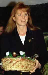 Fergie Prints: Duchess of York Sarah Ferguson at a Christmas lunch for Motor Neurone Disease in Dorking