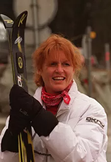 Images Dated 14th April 1996: Duchess Of York Sarah Ferguson skiing in Switzerland