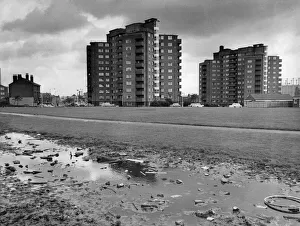 Duddeston tower blocks, Birminghams first multi-storey flats seen beyond