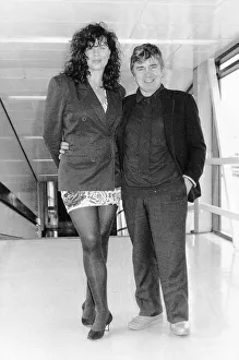 Dudley Moore Actor with wife Brogan Lane leaving Heathrow airport for Geneva