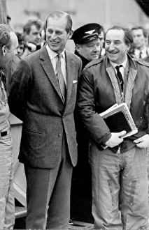 01440 Prints: The Duke Of Edinburgh meets Concorde test pilot Brian Trubshaw (Right). January 1972
