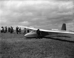 The Duke of Edinburgh at Nympsfield, headquarters of the Bristol Gliding Club